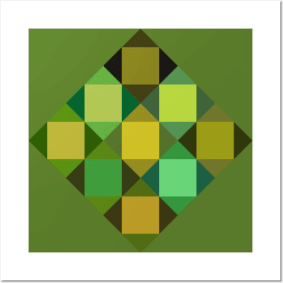 Abstract Tiles - green tones Posters and Art